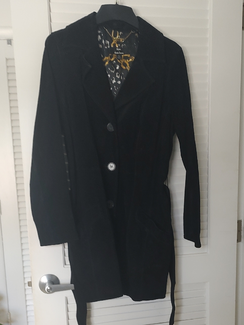 Dennis Dasso Black Suede Coat
